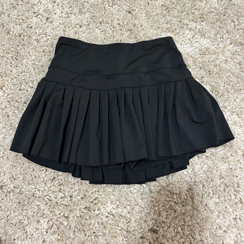 Gold Hinge Pleated Mini Skirt Black Small